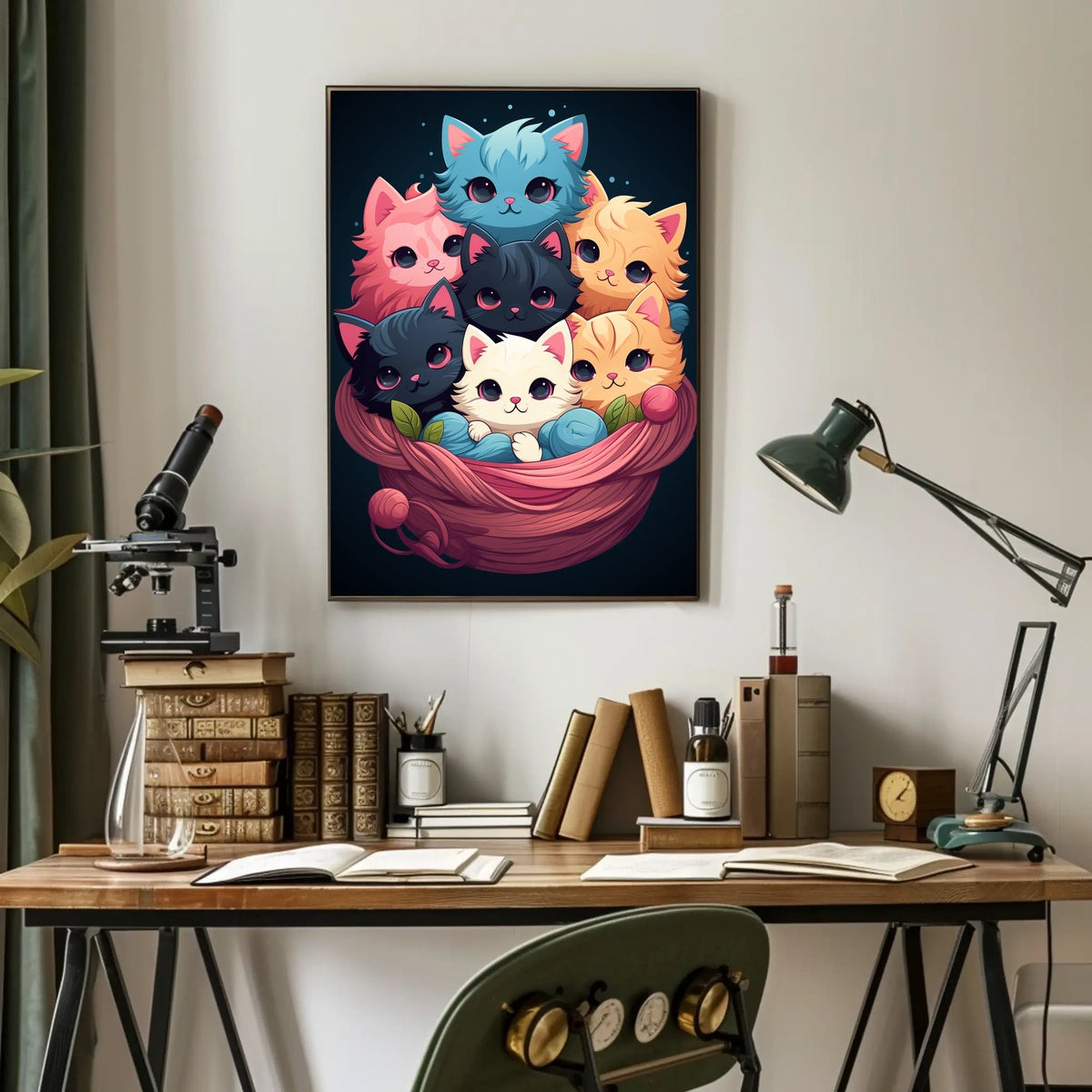 Basket Of Kittens Poster