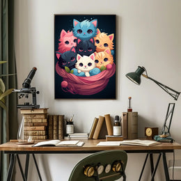 Basket Of Kittens Poster