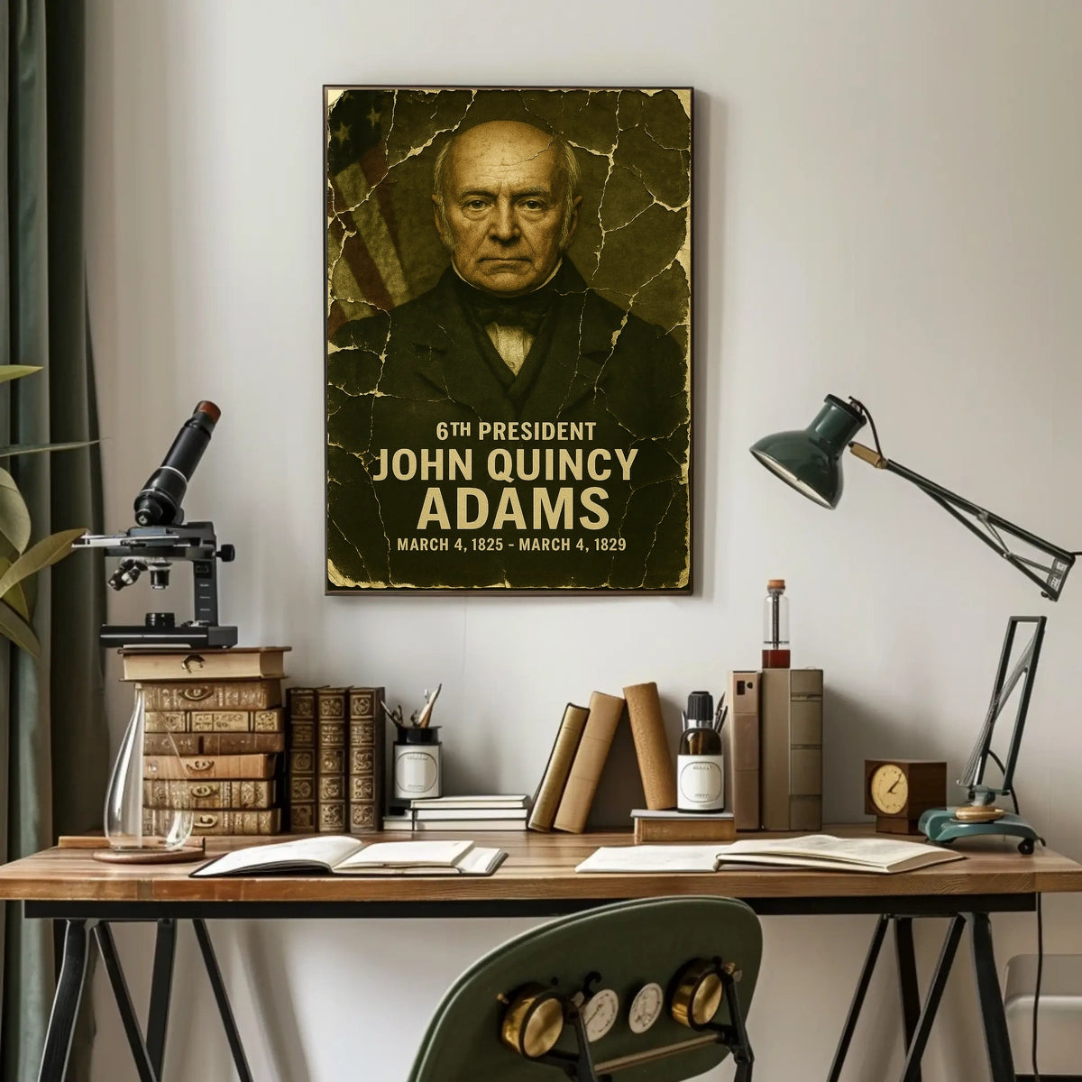 John Quincy Adams 6th President of the United States Damaged Photograph Poster