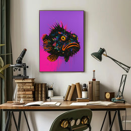 Neon Fish Expression Poster