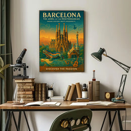 Barcelona The Jewel of the Mediterranean Poster