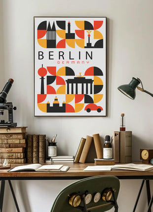 Berlin Landmarks Abstract Art Urban or Cityscape Poster