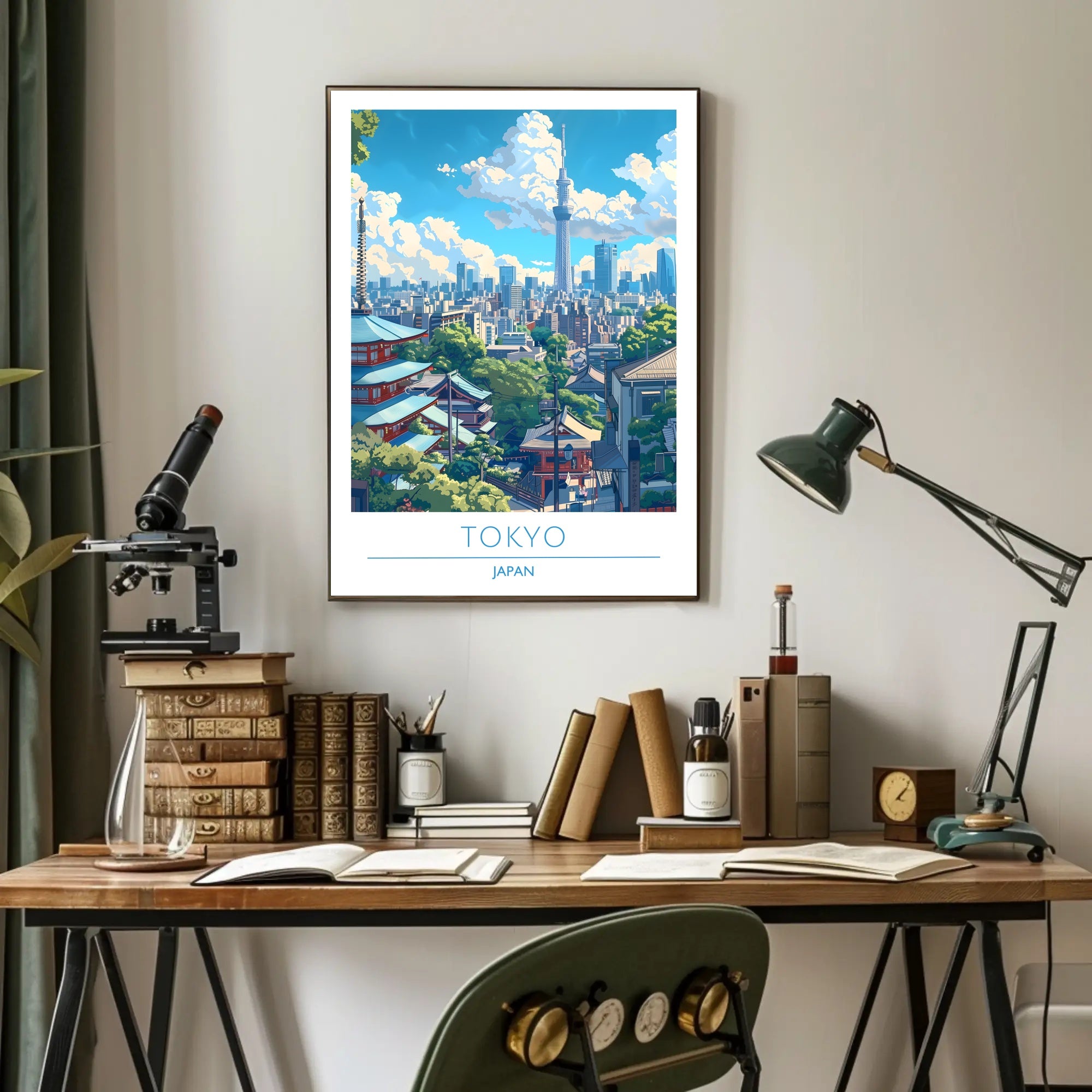 Tokyo's Dynamic Skyline in Vibrant Urban Cityscape Poster