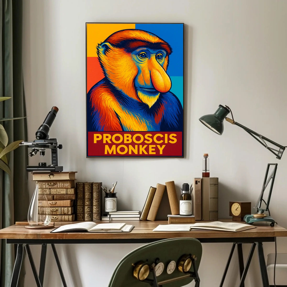 Proboscis Monkey Art Poster