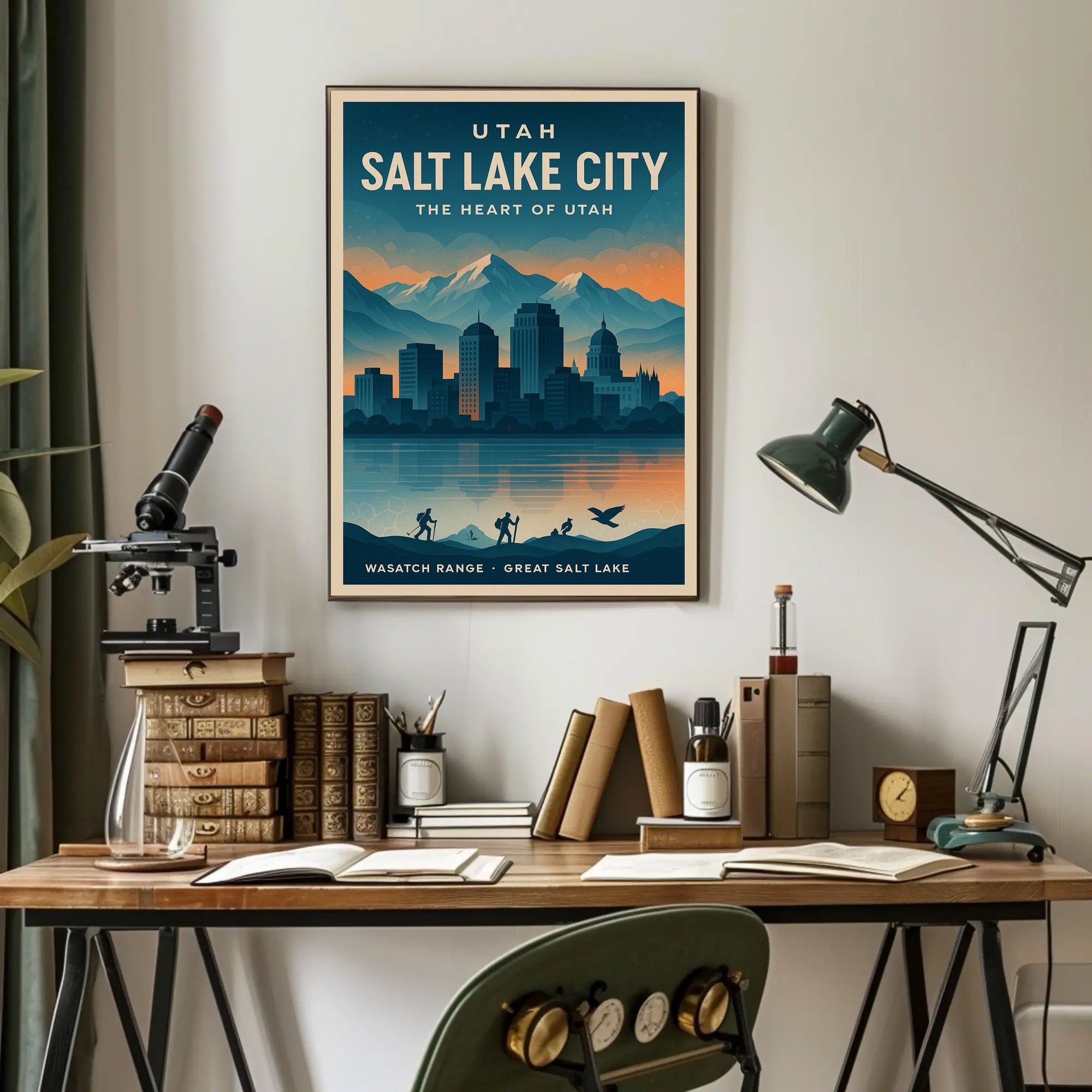 Salt Lake City Travel Poster Vintage Wall Art Print