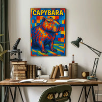 Capybara Mosaic Art Poster