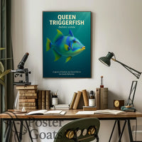 Queen Triggerfish Photorealistic Art Animal Poster