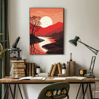 Tranquil Sunset Landscape Poster