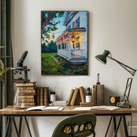 Vintage Rustic White Wooden House Wall Art Decor Poster