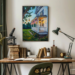 Vintage Rustic White Wooden House Wall Art Decor Poster