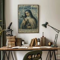 Saint Elizabeth Rose Vintage Religious Art Poster