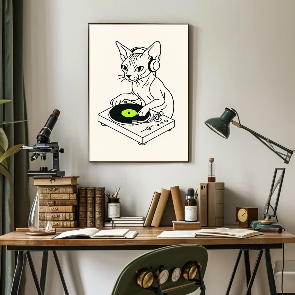 Dj Cat On The Decks Poster