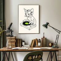 Dj Cat On The Decks Poster