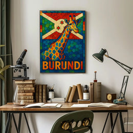 Burundi Giraffe Mosaic Poster
