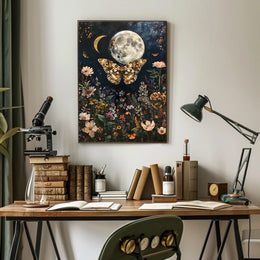 Moonlit Garden Dreamscape Fantasy Poster