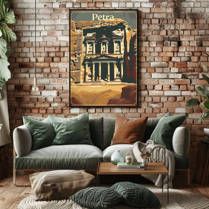 Petra Jordan Ancient Architecture Desert Poster