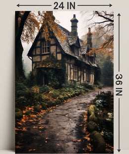 Enchanted Autumn Cottage Poster