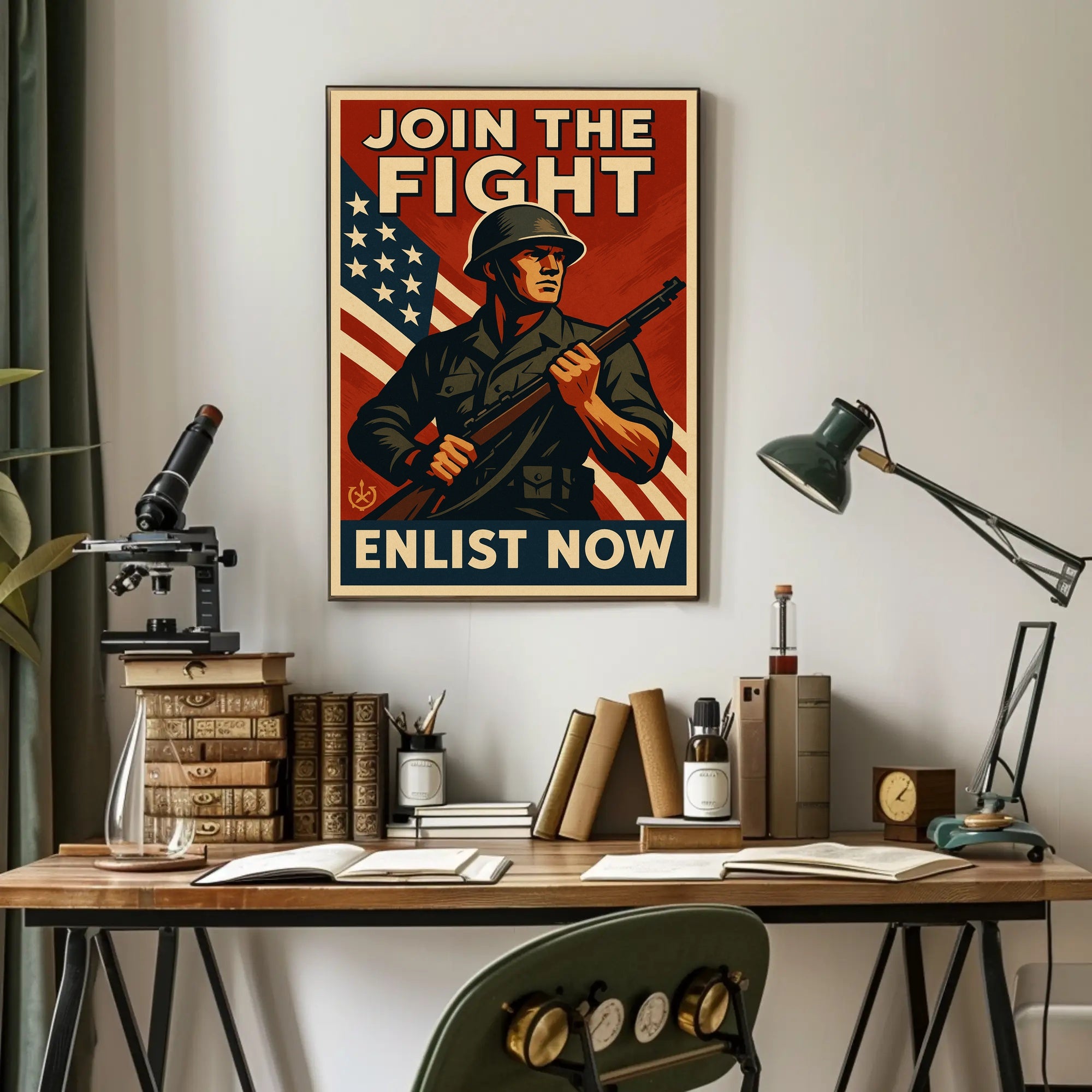 World War II Patriotic Military Recruitment Poster PosterGoat