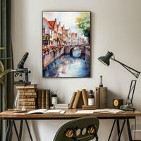Belgium Bruges Canal and Old Town Poster