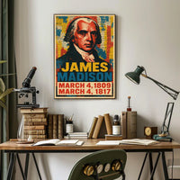 James Madison 4th President of the United States Street Art Mashup Poster