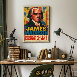 James Madison 4th President of the United States Street Art Mashup Poster
