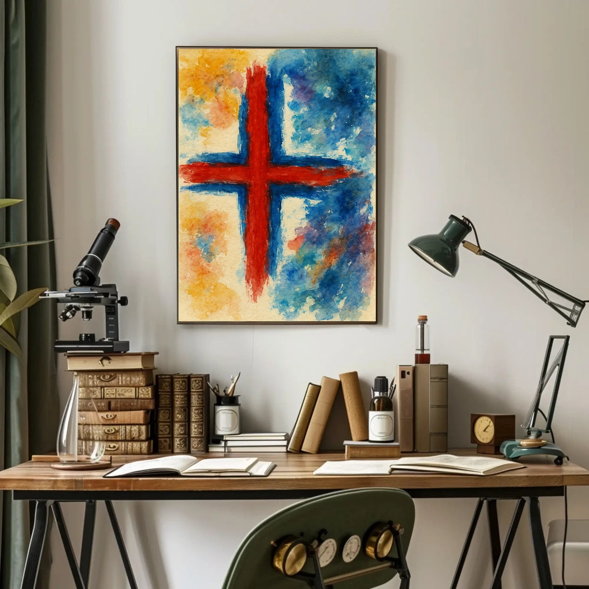 Abstract Watercolor Cross Abstract Poster