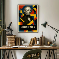 John Tyler 10th President of the United States Abstract Pop Poster