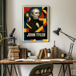 John Tyler 10th President of the United States Abstract Pop Poster