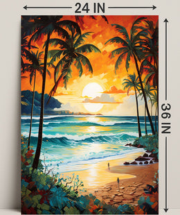 Tropical Sunset Serenity Poster