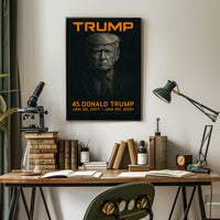 Donald Trump 45th President of the United States Techno Schematic Poster