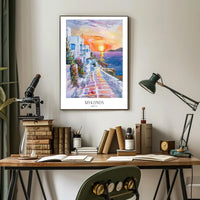 Mykonos Sunset Mediterranean Charm Travel Poster PosterGoat