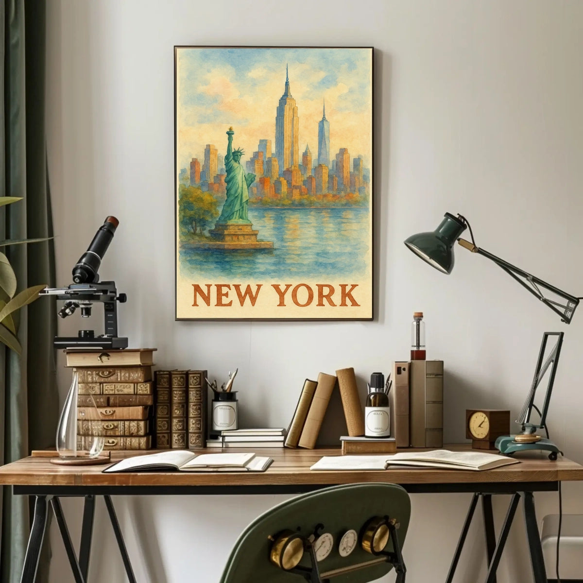 New York Water Color Poster