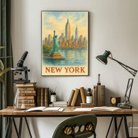 New York Water Color Poster