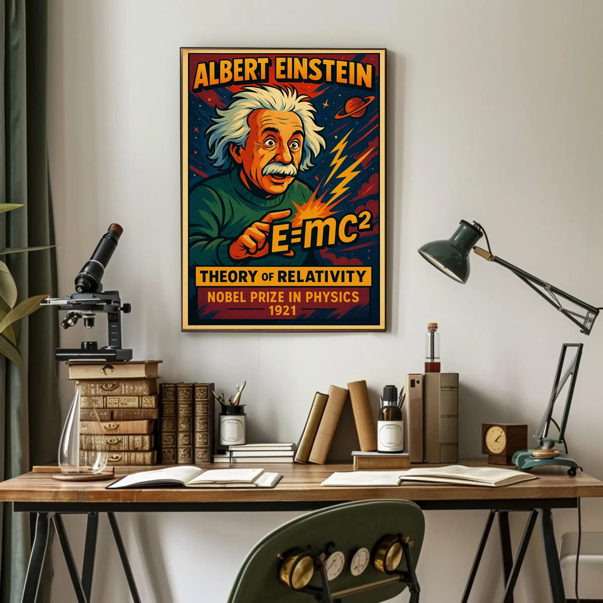 Einstein Relativity Cosmos Art Inspiring Poster