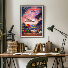 Caribbean Adventure Pan American Travel Poster PosterGoat