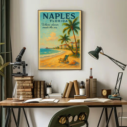 Serene Coastal Charm Vintage Poster: Naples, Florida