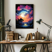 Fantastical Landscape Art Print for Abstract, Artistic, or Pop Culture Poster