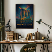 Marina Bay Sands Travel Poster Modern Architectural Print