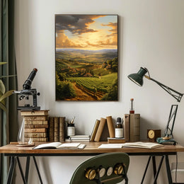 Serene Tuscany Landscape Sunset Travel Poster