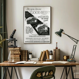 Quality Beef Vintage Educational Poster PosterGoat