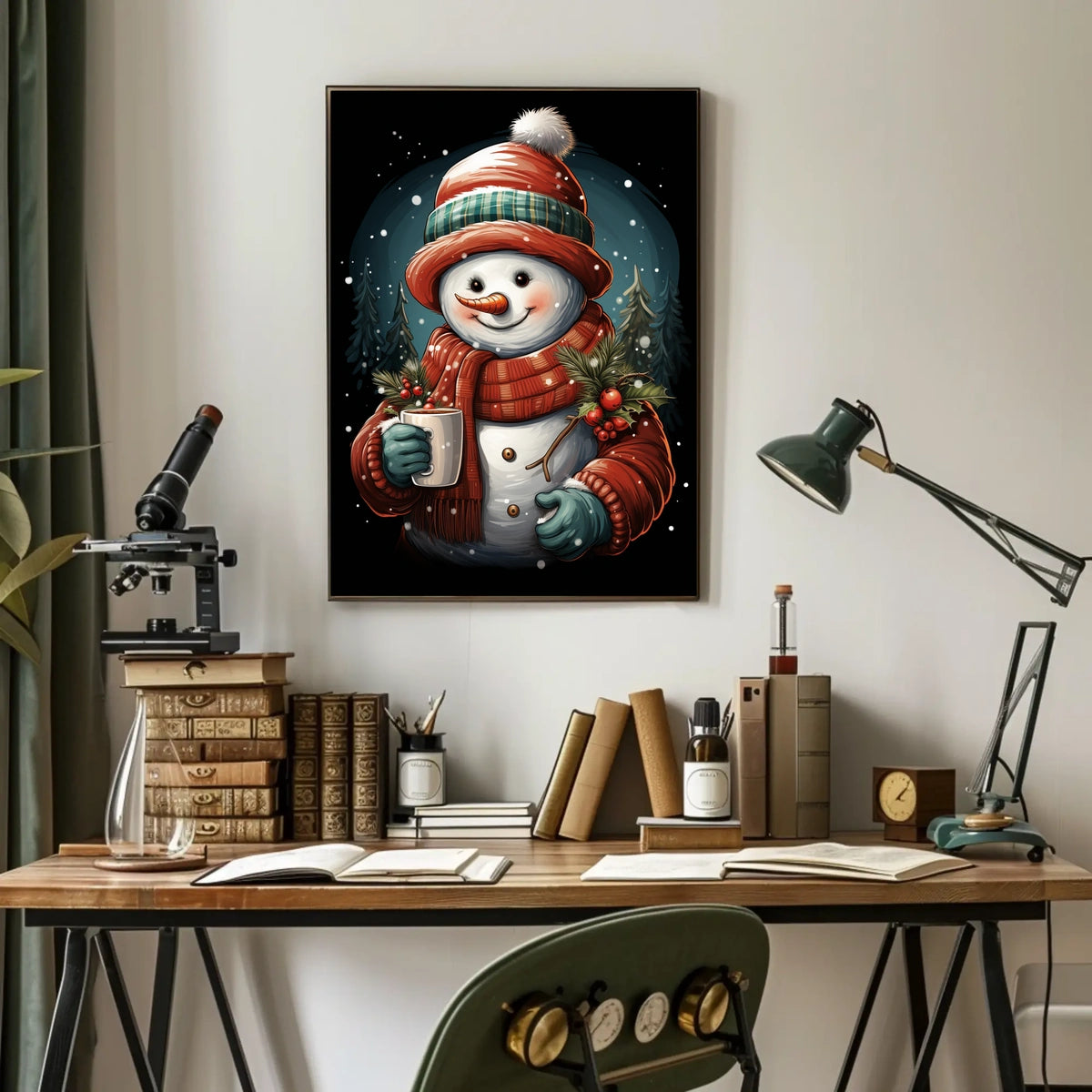 Cozy Winter Snowman Poster