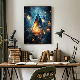 Shattered Light Abstract Geometric Art Poster