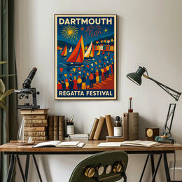 Dartmouth Regatta Festival Fireworks & Sails Travel Poster