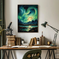 Aurora Borealis Nightscape Art Print National Park Poster
