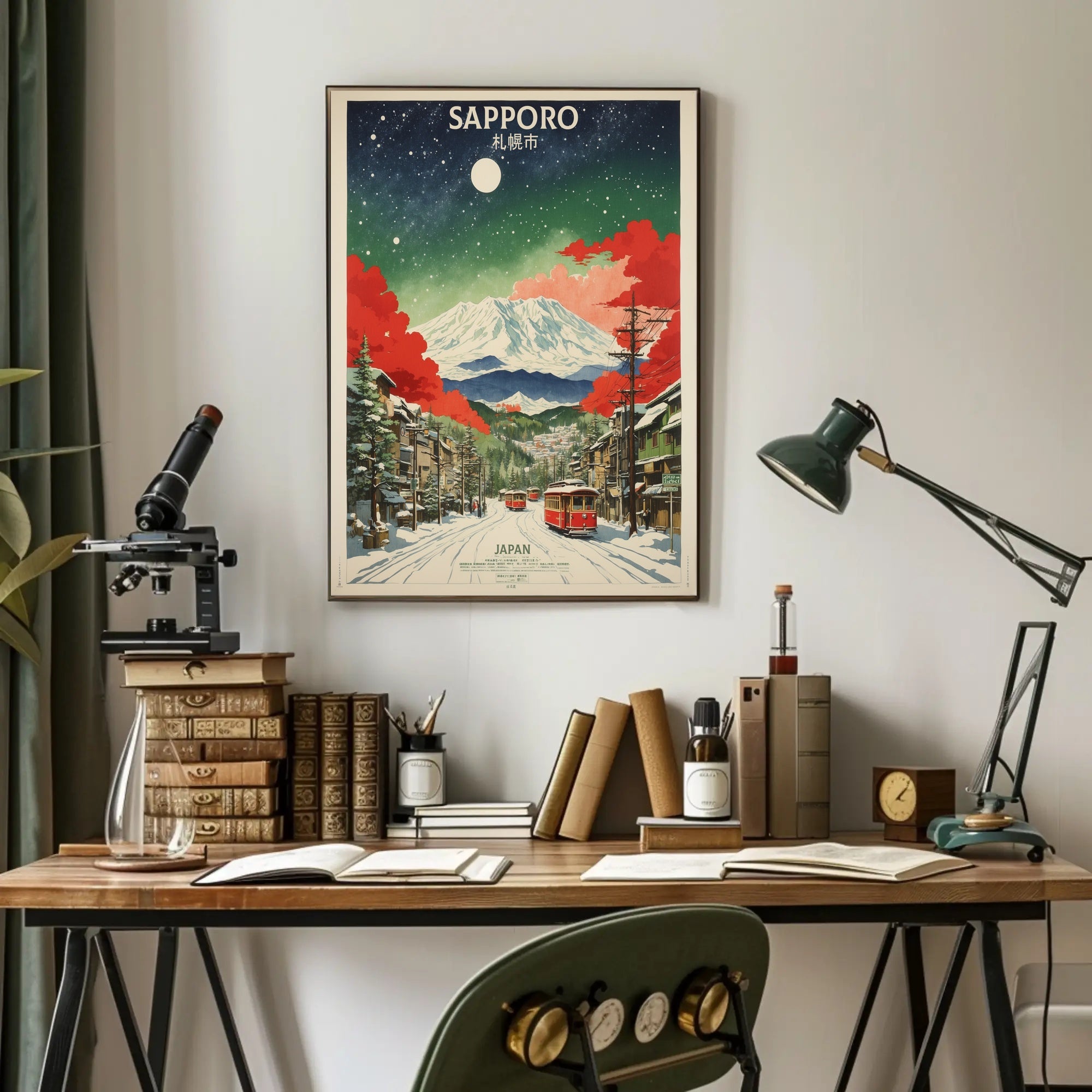 Sapporo Winter Wonderland Vintage Travel Poster