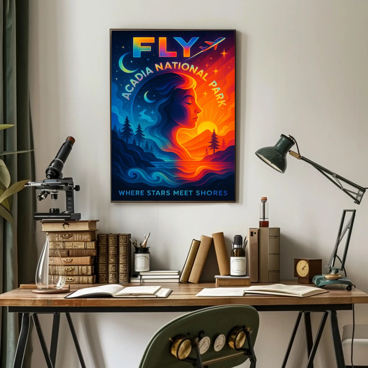 Fly to Acadia National Park Poster