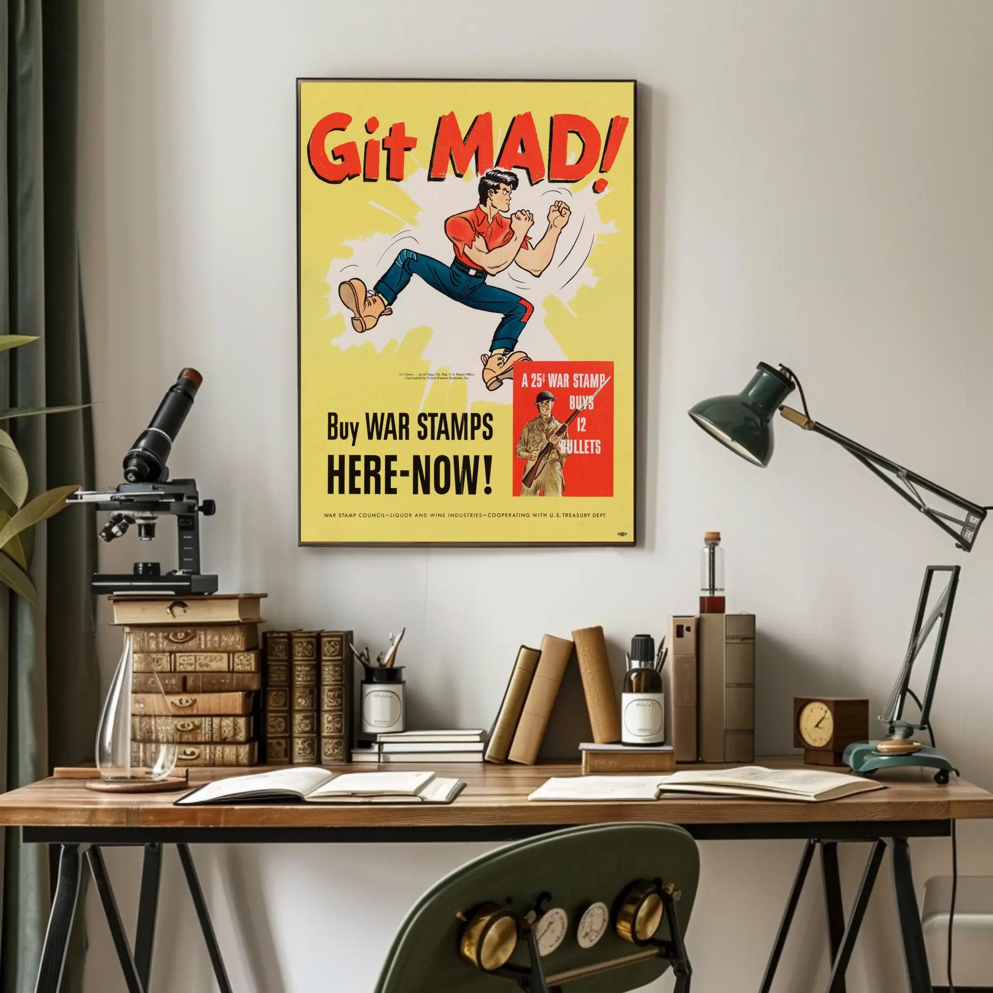 Git Mad Buy War Stamps Vintage Poster Decor PosterGoat