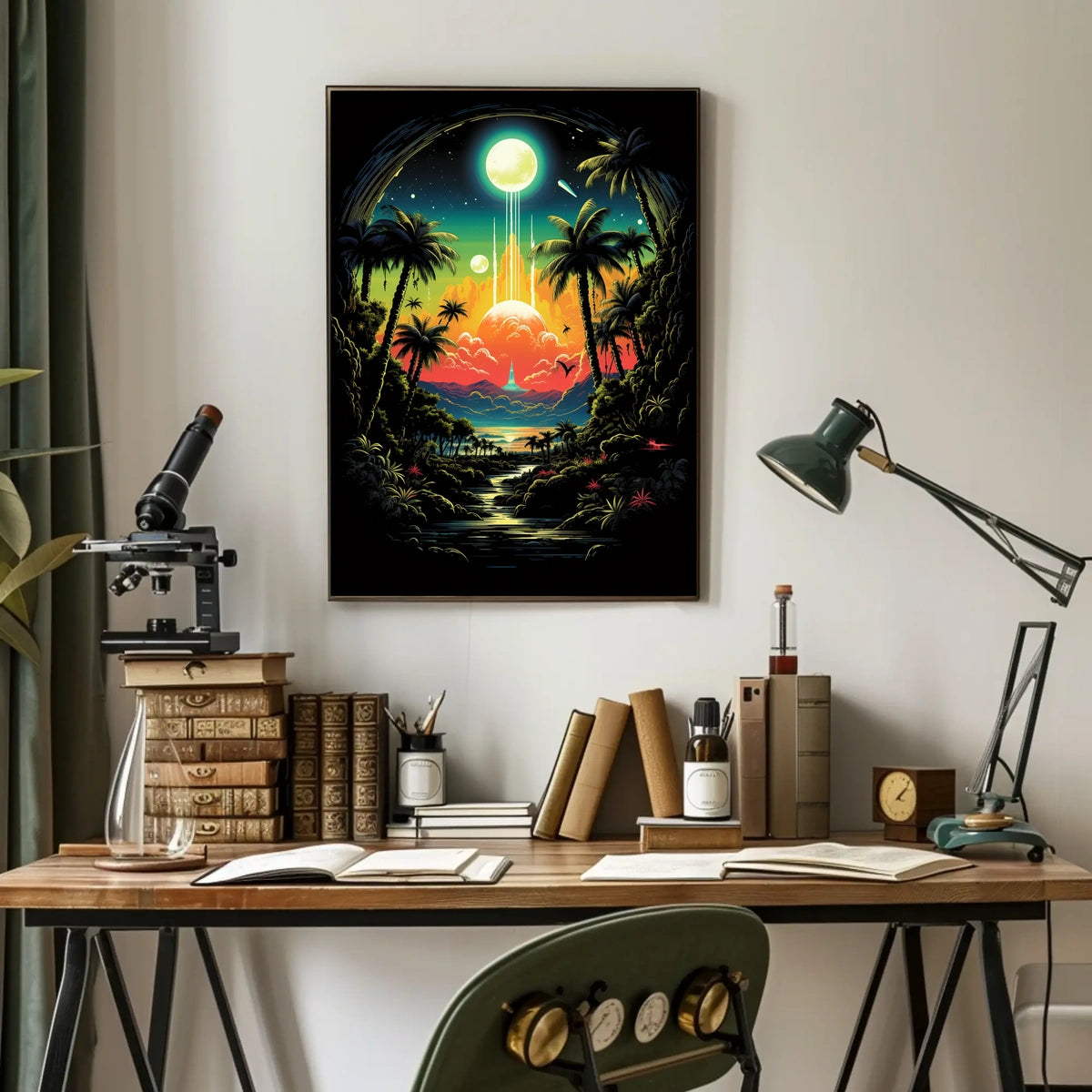 Surreal Cosmic Jungle Landscape Poster Art