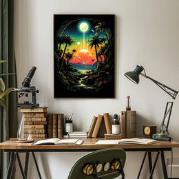 Surreal Cosmic Jungle Landscape Poster Art