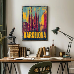 Barcelona Architectural Art Poster